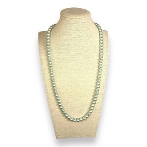 VINTAGE LIGHT BLUE PARKLANE FAUX PEARL NECKLACE GLAM RETRO EVENT PINUP